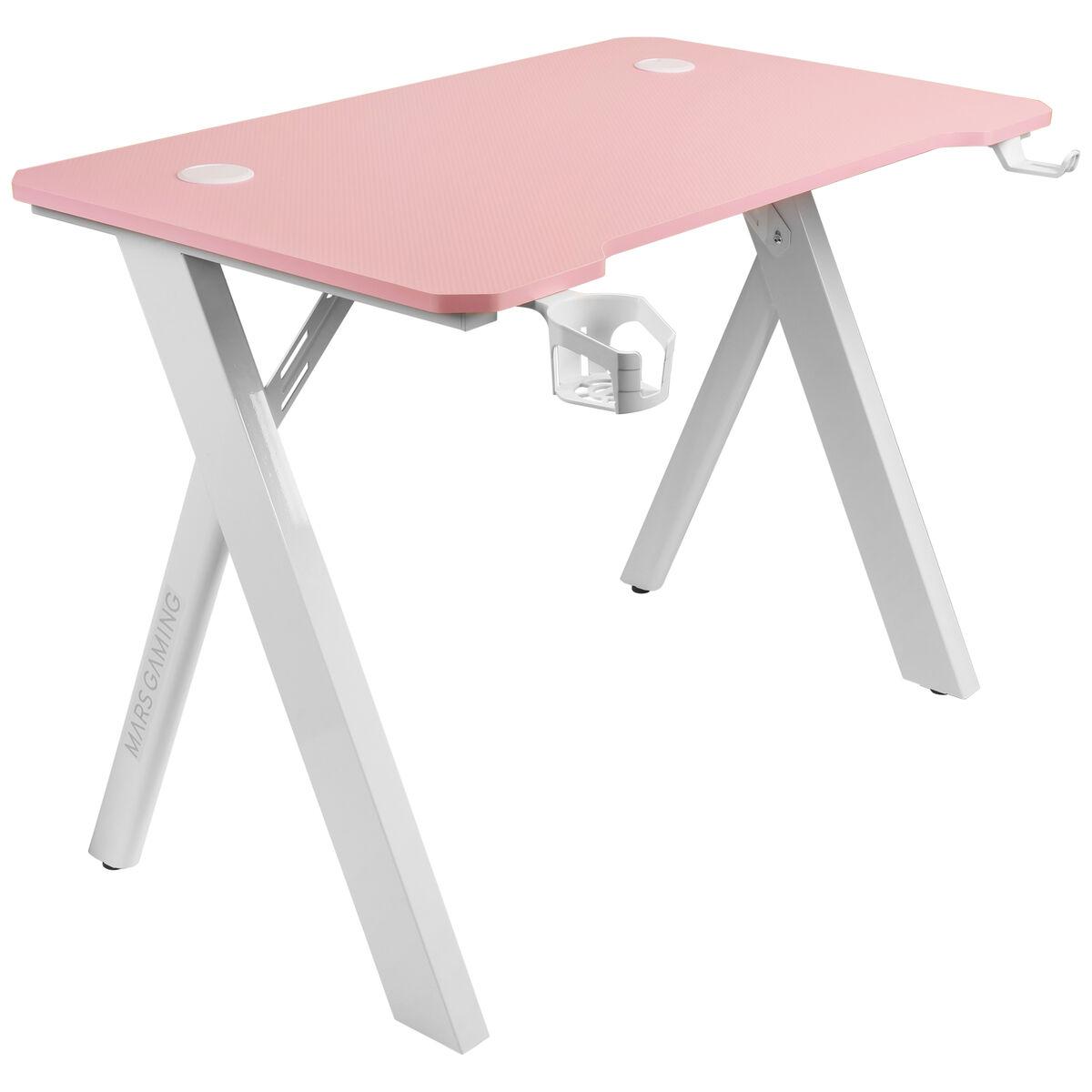 BUREAU GAMER MARS GAMING MGD100 RGB (ROSE/BLANC)