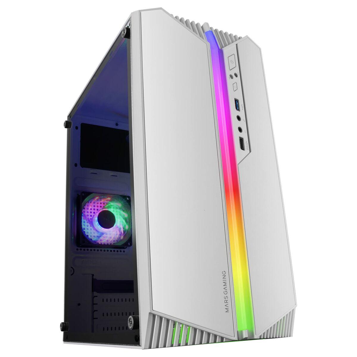 Custodia da gaming compatta Mars Gaming MC-S1 - Illuminazione ARGB 12 modalità - Ventola FRGB inclusa - Finestra laterale comp