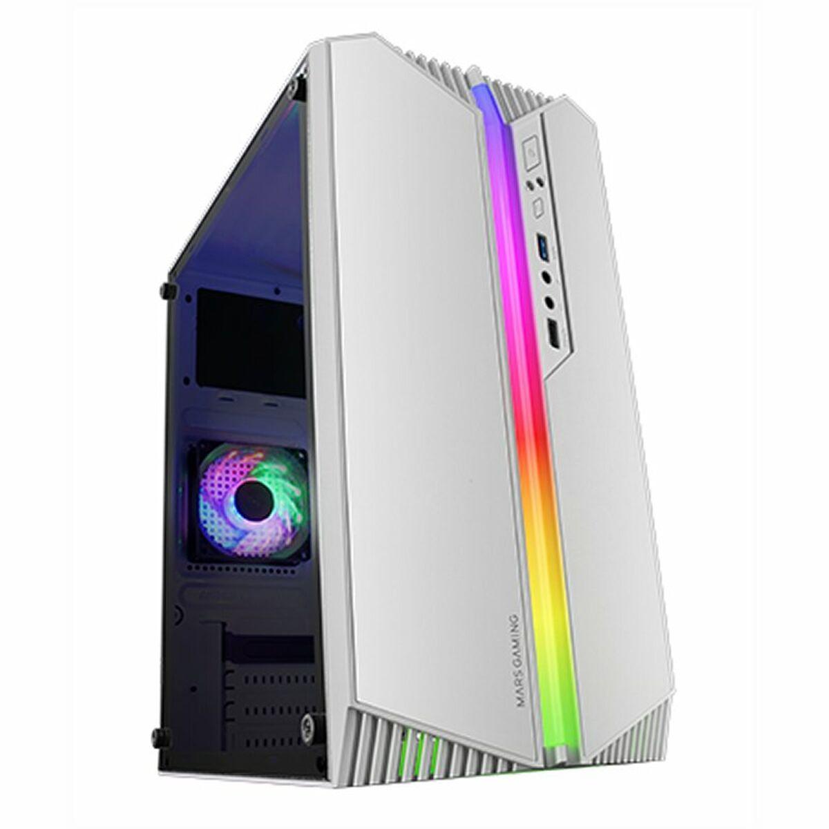 Custodia da gaming compatta Mars Gaming MC-S1 - Illuminazione ARGB 12 modalità - Ventola FRGB inclusa - Finestra laterale comp