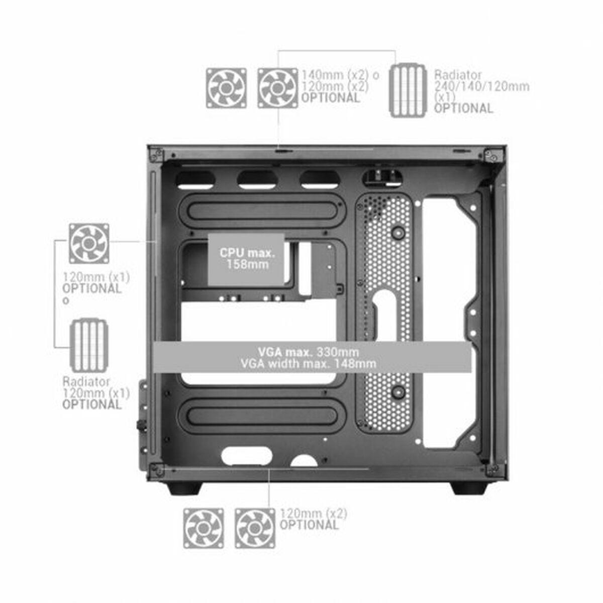 Case computer desktop ATX Mars Gaming MC-VIEW Rosa