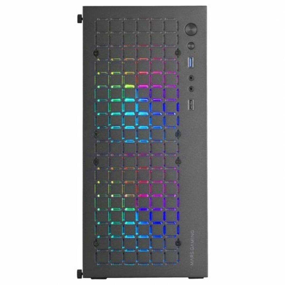 Mars Gaming MC-CORE Mini Gaming Tower - Griglia in rete metallica - Finestra laterale - 2 ventole FRGB - Supporto Micro-ATX/Min