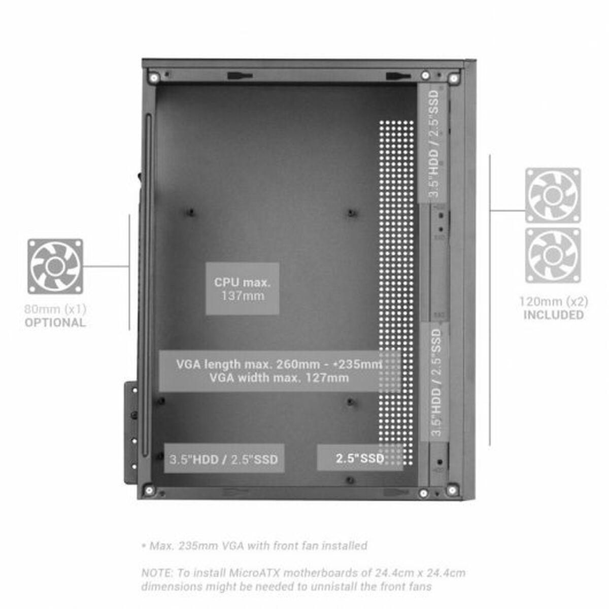 BOITIER MINI TOUR MICRO ATX MARS GAMING MC-CORE RGB AVEC PANNEAU VITRÃƒâ€° (BLANC)