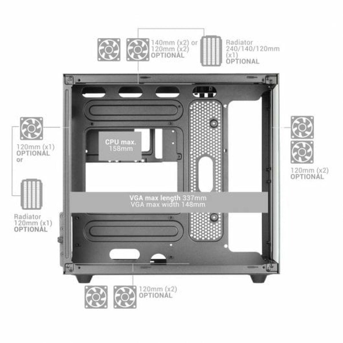 BOITIER MINI TOUR MICRO ATX MARS GAMING MC-NOVA AVEC PANNEAUX VITRS (BLANC)