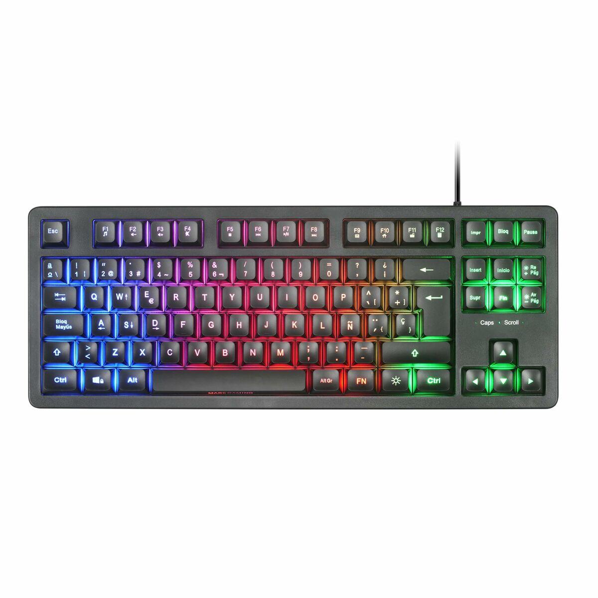 Tastiera da gioco Mars MK023 TKL FRGB Nera