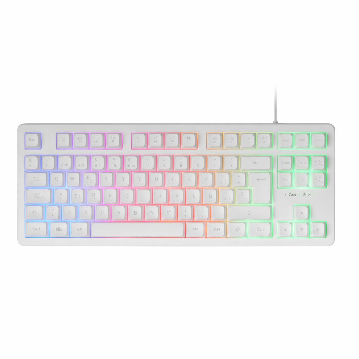 Tastiera da gioco Mars MK023 TKL FRGB Bianca
