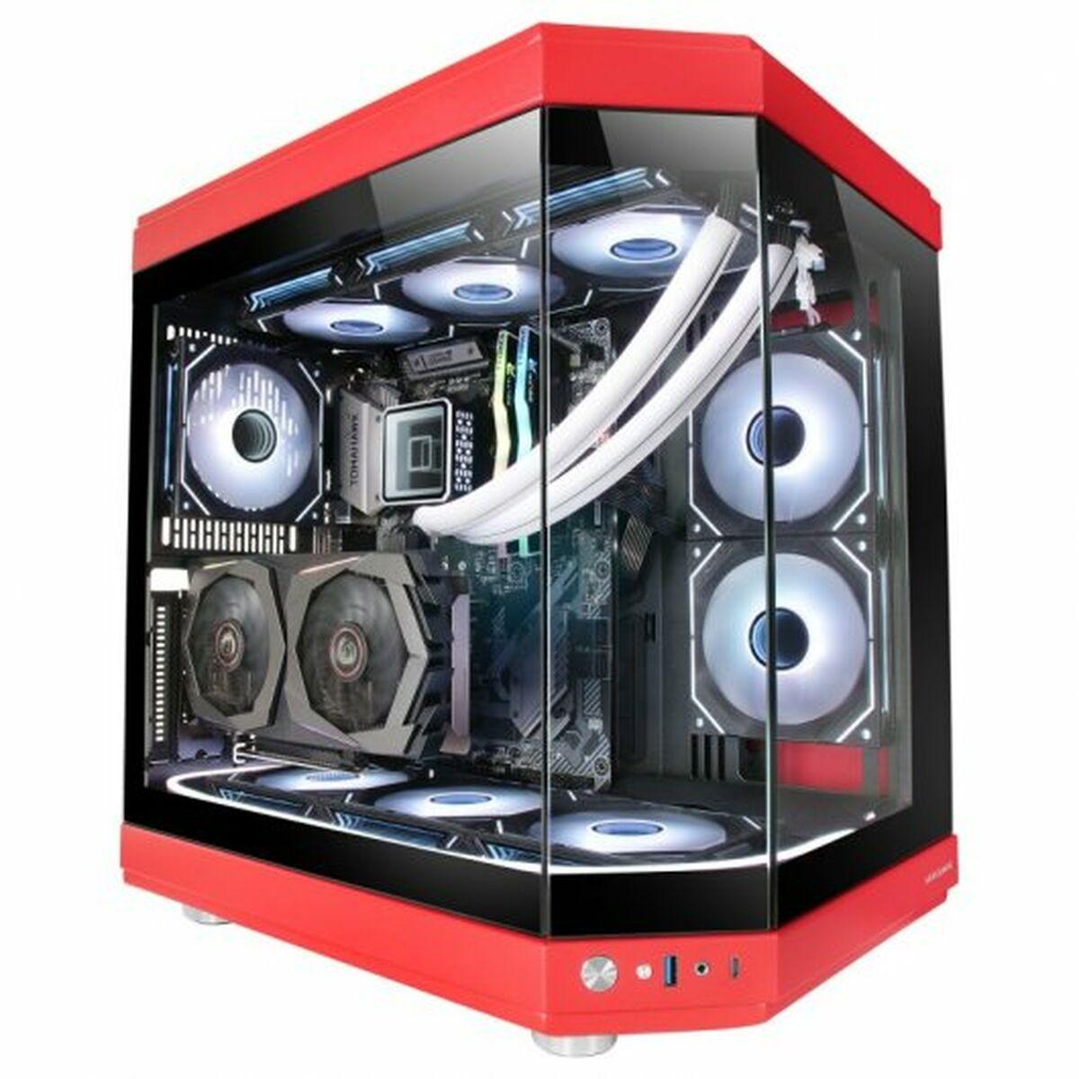 BOITIER MOYEN TOUR ATX MARS GAMING MC-3T RGB AVEC PANNEAUX VITRS (ROUGE)