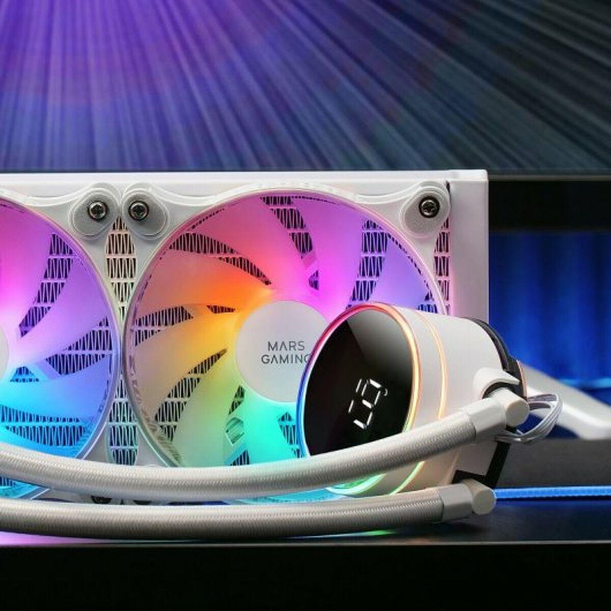 KIT WATERCOOLING AIO MARS GAMING ML-LCD RGB - 240MM (BLANC)