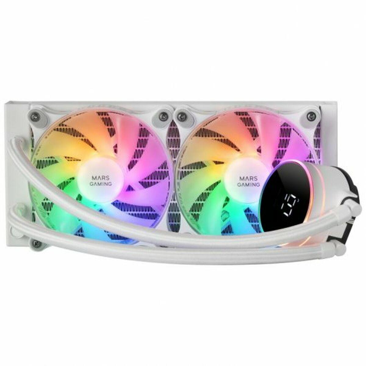 KIT WATERCOOLING AIO MARS GAMING ML-LCD RGB - 240MM (BLANC)