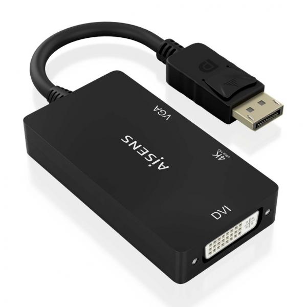 AISENS A125-0861 cavo e adattatore video 015 m DisplayPort VGA HDMI DVI Nero