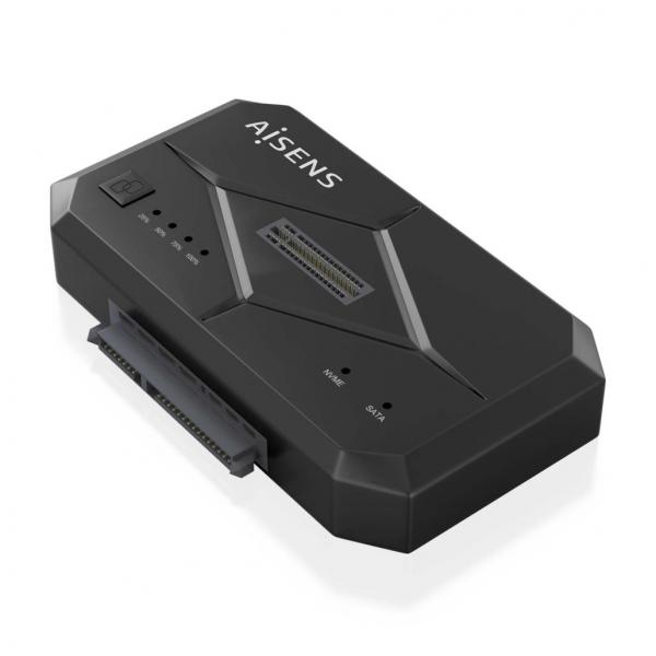 AISENS ASDS-M2SATA04B docking station per unitÃ  di archiviazione USB 3.2 Gen 1 (3.1 Gen 1) Type-C Nero