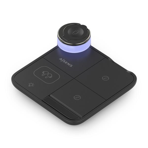 AISENS ASCH-15W4WC062-BK Caricabatterie per dispositivi mobili Cuffie, Smartphone, Orologio intelligente Nero USB Carica wirele