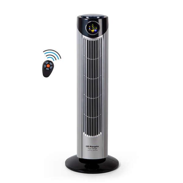Ventilatore a torre ionico Orbegozo TWM 1010 - Flusso d'aria potente - Display digitale - Telecomando - Ideale per combattere i