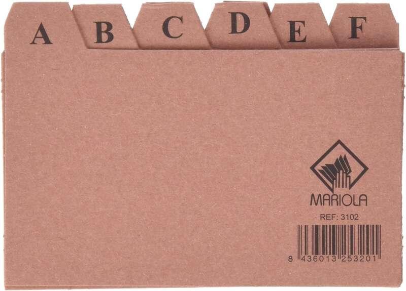 Mariola Indice A-Z N2 per cartella - Misure 125x75mm - Colore Marrone