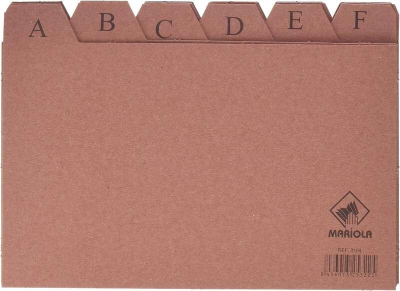 Mariola Indice A-Z N4 per cartella - Misure 200x120mm - Colore Marrone