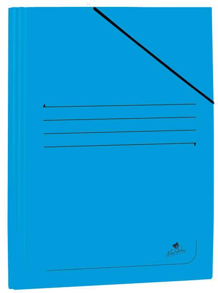 Cartella Mariola Folio in Cartoncino Laminato 500gr/m2 - Misure 34x25cm - Chiusura con Gomma Elastica - Colore Blu