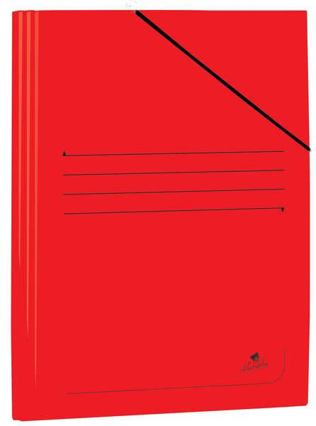 Cartella Mariola Folio in Cartoncino Laminato 500gr/m2 - Misure 34x25cm - Chiusura con Gomma Elastica - Colore Rosso
