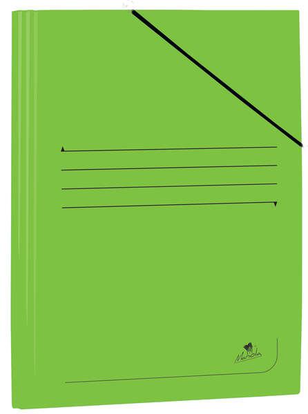 Cartella Mariola Folio in Cartoncino Laminato 500gr/m2 - Misure 34x25cm - Chiusura con Gomma Elastica - Colore Verde