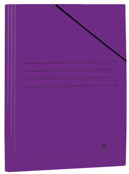 Mariola Cartella Folio in Cartoncino Laminato 500gr/m2 - Misure 34x25cm - Chiusura con Gomma Elastica - Colore Viola