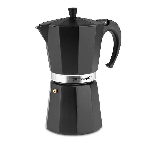 Caffettiera Orbegozo KFN 1210 in Alluminio Nero - Capacit 12 Tazze - Manico ergonomico - Valvola di sicurezza - Facile da puli