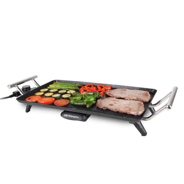 Orbegozo TBC Piastra Griglia in Ceramica - Cucina Sana Senza Sprechi - Trasportabile al Tavolo - Facile Pulizia - Potenza 2500W