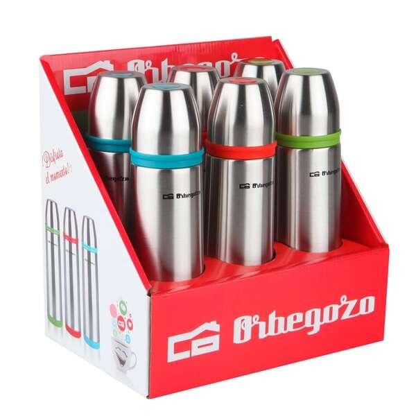 Set Thermos Identificatore per Bevande Orbegozo - Acciaio Inossidabile Resistente - Bande Colorate - Sistema Anti-Rovesciamento