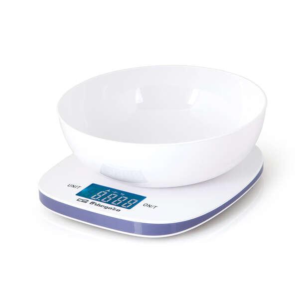 Orbegozo PC 1014 Peso da cucina elettronico - Precisione 1g - Piattaforma in vetro - Display LCD blu - Capacit 5Kg - Include C