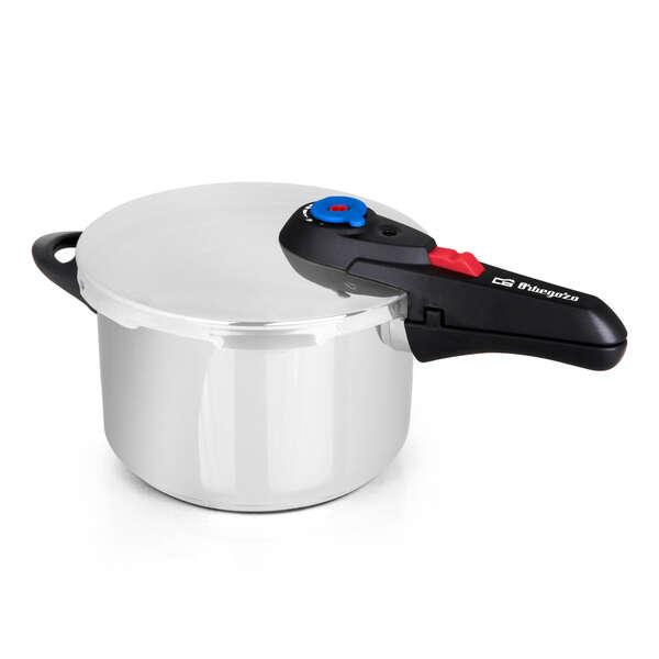Pentola Super Rapida Orbegozo HP 6006 - Capacità 6 Litri - Cinque Sistemi di Sicurezza - Fondo Termo Diffusore - Adatta a Tutt