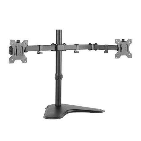 Supporto da tavolo Cromad con staffe snodabili per 2 monitor 13-32 - girevole e inclinabile - Cavi Management - Vesa 100x100mmmm