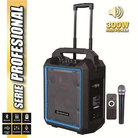 CoolSound Pro 300 BLUETOH AUTOPLIFICATO 300W 10 80W RMS con batteria - USB SD MIC.Jack 6.3 mm - 1 microfono Pro Cool - Durata b