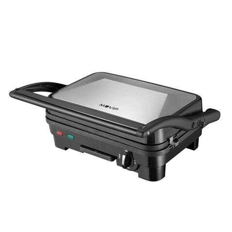 Muvip Tostiera in acciaio inox 1800W - Piastra antiriscaldamento grill reversibile