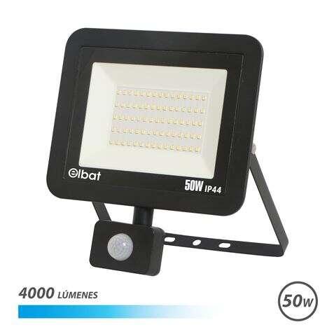 Focus LED Serie Elbat Slim 50W con sensore di movimento 4000LM - Luce fredda 6500K - IP65