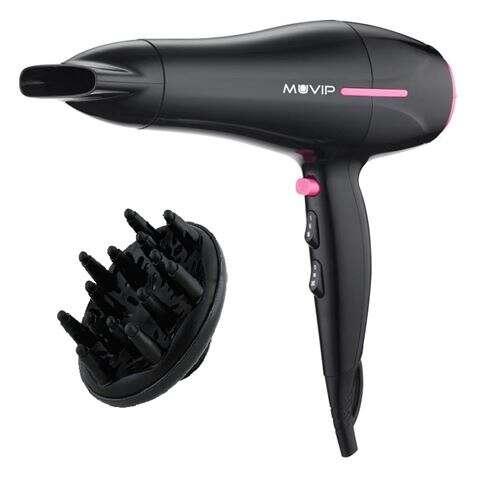 Asciugatrice per capelli muvip 2200w - motore a cc - 2 velocit e 3 temperature - pulsante de aria fredda - gancio sospeso