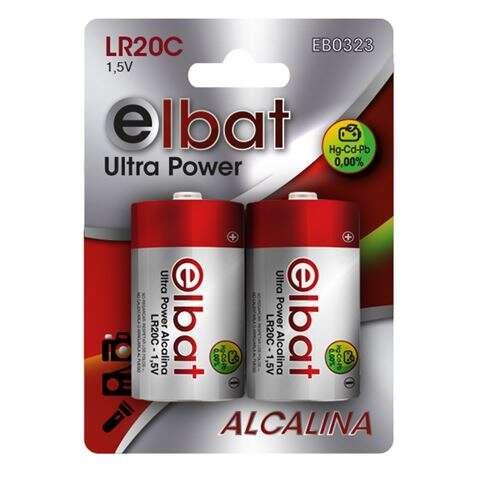 Confezione Elbat da 2 batterie alcaline LR20C
