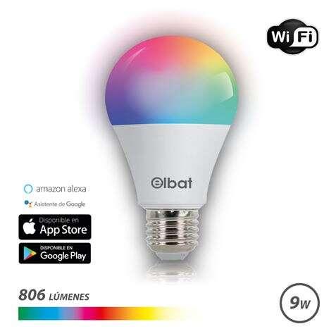 Lampadina LED Elbat Smart Wi-fi A60 E27 9W 806LM RGB - Temperatura da 2700K a 6000K - Controllo vocale - Controllo remoto - 3 m