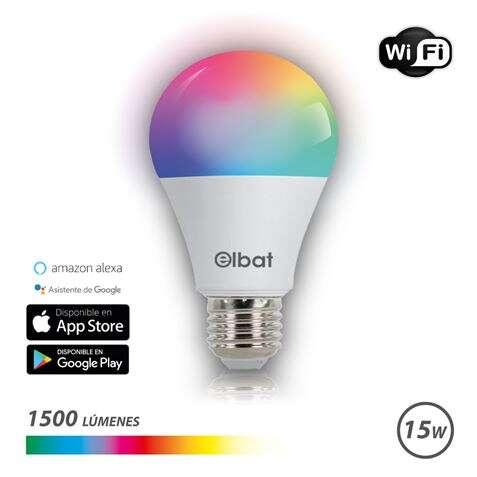 Lampadina LED ELBAT Smart Wi-fi A65 E27 15W 1500LM RGB - Temperatura da 2700K a 6000K - Controllo vocale - Controllo remoto - 3