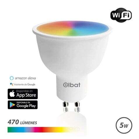 Lampadina LED ELBAT Smart Wi-fi GU10 5W 470LM RGB - Temperatura da 2700K a 6000K - Controllo vocale - Telecomando - 3 modalitÃ