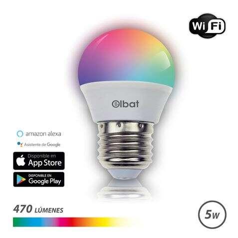 Lampadina LED ELBAT Smart Wi-fi G45 E27 5W 470LM RGB - Temperatura da 2700K a 6000K - Controllo vocale - Controllo remoto - 3 m