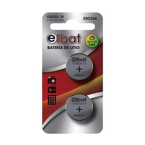 Elbat Confezione da 2 batterie al litio CR2032 3V