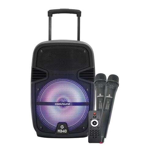 CoolSound A340 Bluetooth 250W 8 - Pecora USB microfono Jack 63 mm - Illuminazione LED - 2 microfoni inclusi - Maniglia e percor