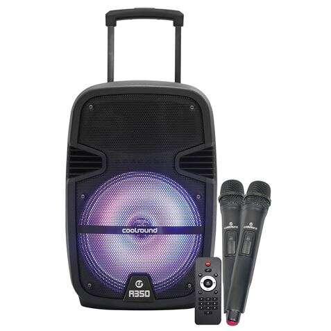 CoolSound A350 Bluetooth 350W 12 50W RMS - USB Mic.Jack 63 mm - Illuminazione LED - 2 microfoni inclusi - Maniglia e percorso d