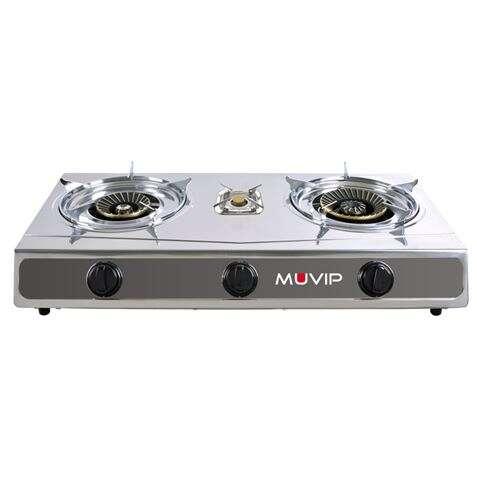 Muvip Serie Strong Cucina a Gas 3 Fuochi - Accensione Piezoelettrica - Bruciatore in ghisa staccabile