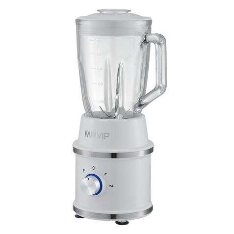 Muvip Desing Blit vasy bianchi 1300W 1.5L - 2 navi - Lame in acciaio inossidabile - Funzione Pica Ice - Blocco di sicurezza