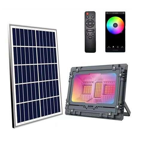 Focus solare Elbat RGB 100W - 780LM - Bluetooth - Batteria 5 V/12AH - Telecomando - IP67