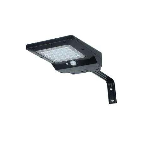 ELBAT LED Solar FOCUS 4W - 400LM - Luce fredda 6000K - Sensore di movimento - Pannello solare 23W - a parete o palo