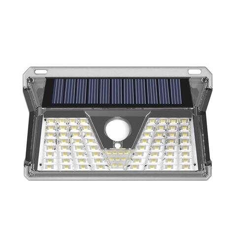 Elbat Applique LED Solare - 260lm - Luce Fredda 6500K - Sensore di Movimento - Batteria 1200Mah