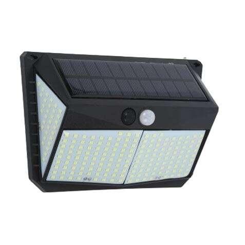 Elbat Applique Solare 3 Facce - 250lm - Luminoso 6500K - Sensore di Movimento - Batteria 1200 mAh