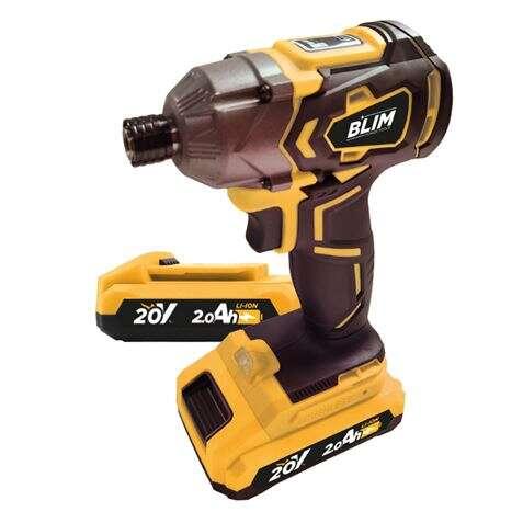 Cacciavitore ad impatto BLIM 20V 2Ah - Include 2 batterie - Coppia massima 190 Nm - 2 velocit 0-1000/0-2800RPM - colore rosso