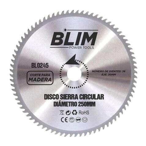 BLIM Disco legno tagliato per sega 250mm - 36 denti con rivestimento in carburo di tungsteno