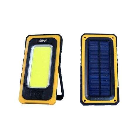 Torcia LED solare ricaricabile Elbat - Gancio e magnete - Cob 10W 800LM - Colore nero