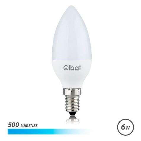 Lampadina LED Elbat C37 6W 500LM E14 Luce Fredda - Risparmio Energetico - Lunga Durata - Installazione Facile - Colore Bianco